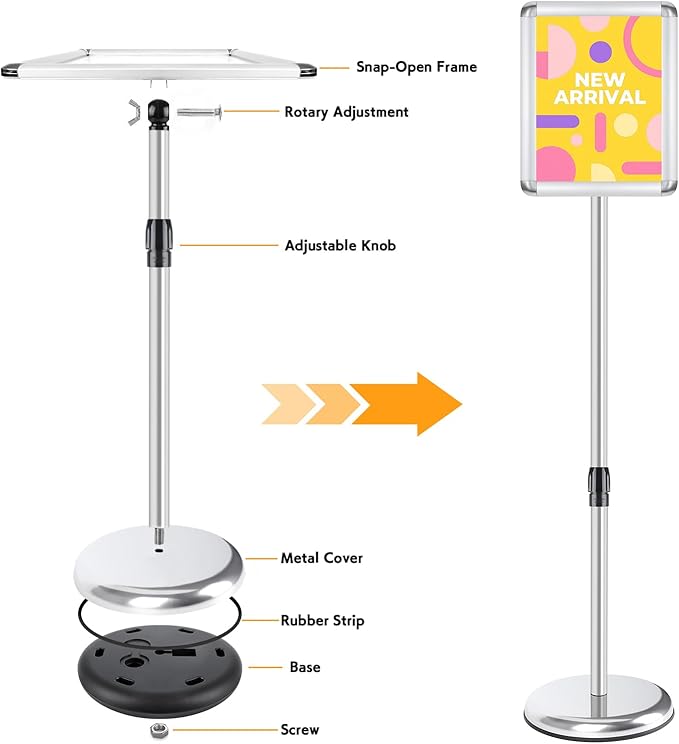 RedChili Sign Holder Stand 8.5x11 Inch, Floor Standing Sign Holder - Image 9
