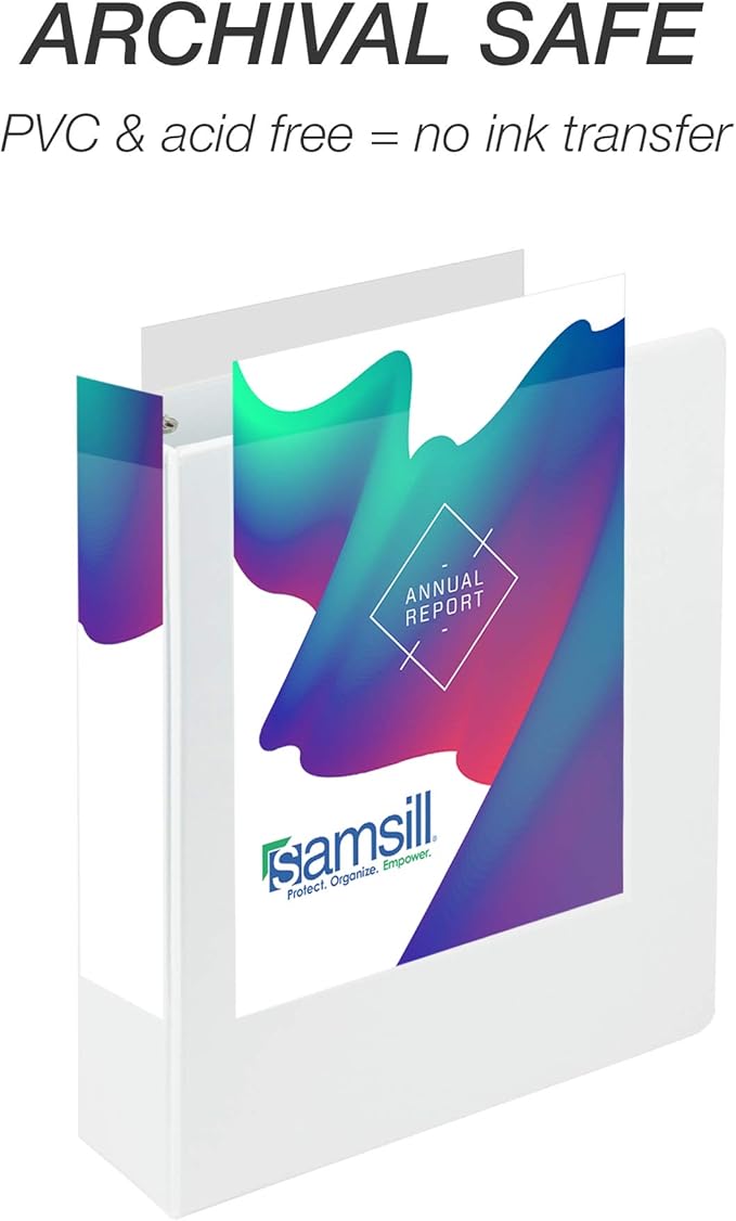 Samsill Durable 2 Inch Binder, Made in the USA, Round Ring Customizable Clear - Image 5