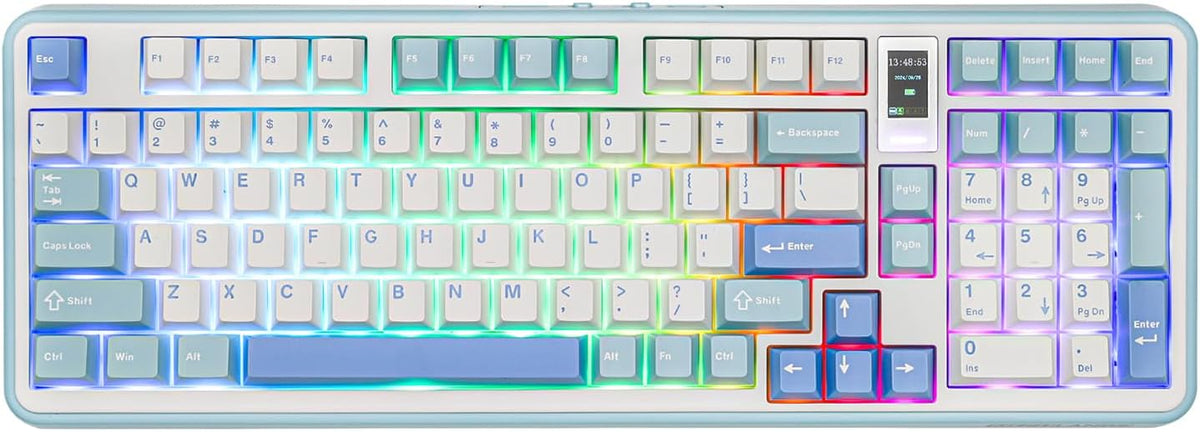 MechLands Vibe99 Wireless Gaming Keyboard with 1.06'' Screen, 96% Hot...
