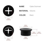 Desk Grommet, 3/4 Inch Flexible Rubber Grommets, Silicone Cable Cord Grommet - Image 2