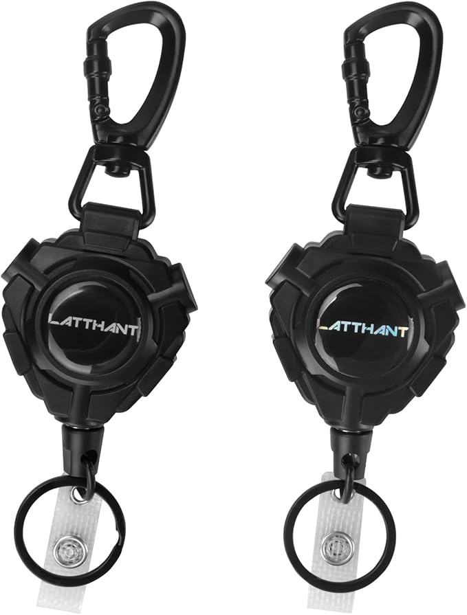 LATTHANT id Badge Holder Retractable Clip, 2 Pack Heavy Duty Retractable by Unknown