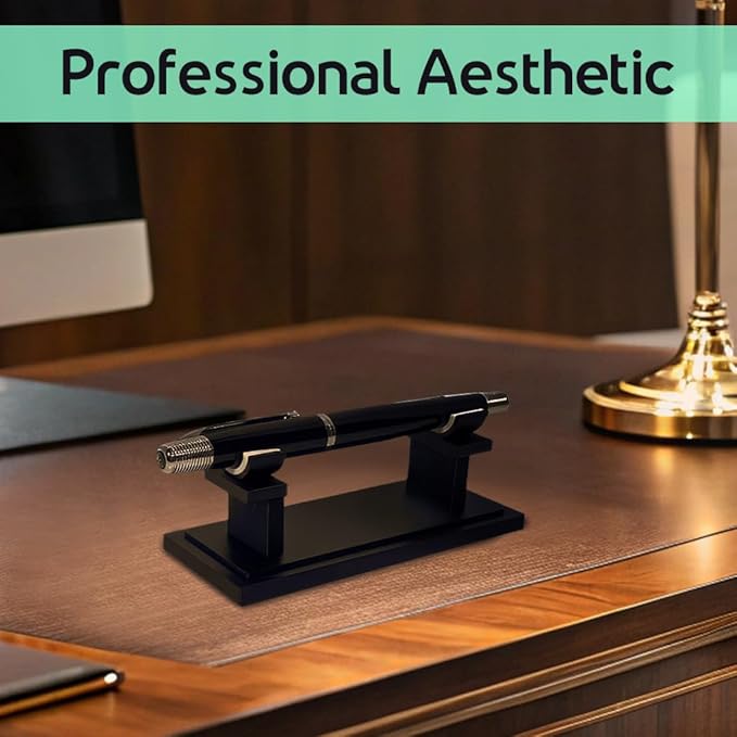 Fountain Pen Holder for Desk | Vintage Acrylic & Metal Organizer Stand | Pencil - Image 4