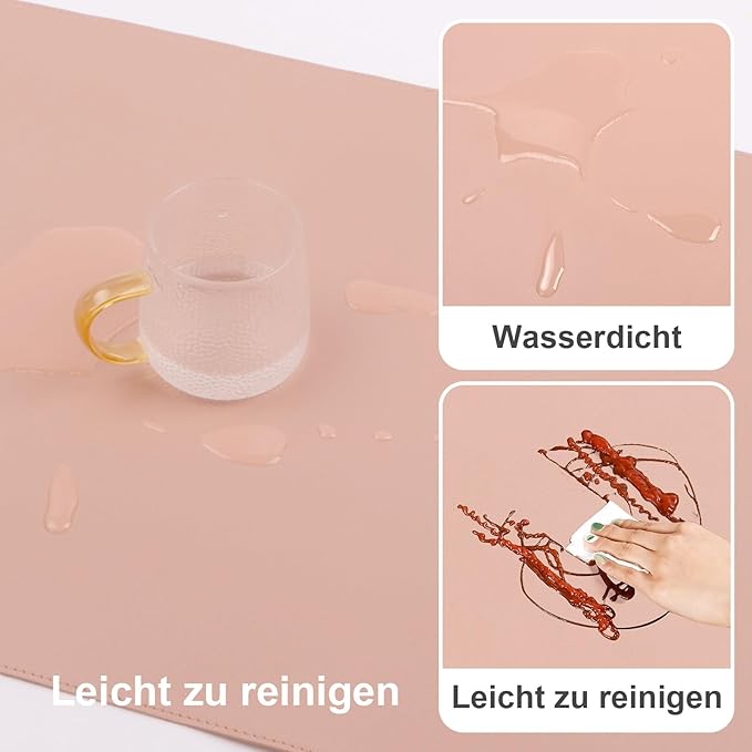 DAWNTREES Desk Mat Protector, PU Leather Desk Pad, Non Slip, Large Mouse Pad - Image 4