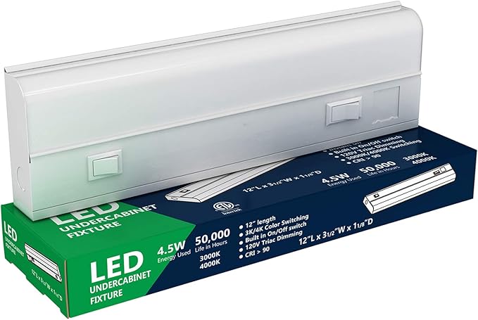 harrrrd 12 inch Hardwired Under Cabinet Lights, 2 Color Settings by HARRRRD