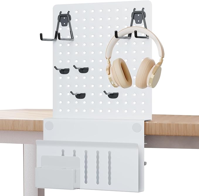 Henitol Clamp-on Desk Pegboard, Desk Side Storage, Steel Privacy Panel by Henitol