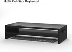 BONTEC Wood Monitor Stand Riser, 2-Tier Desktop Organizer - Image 2