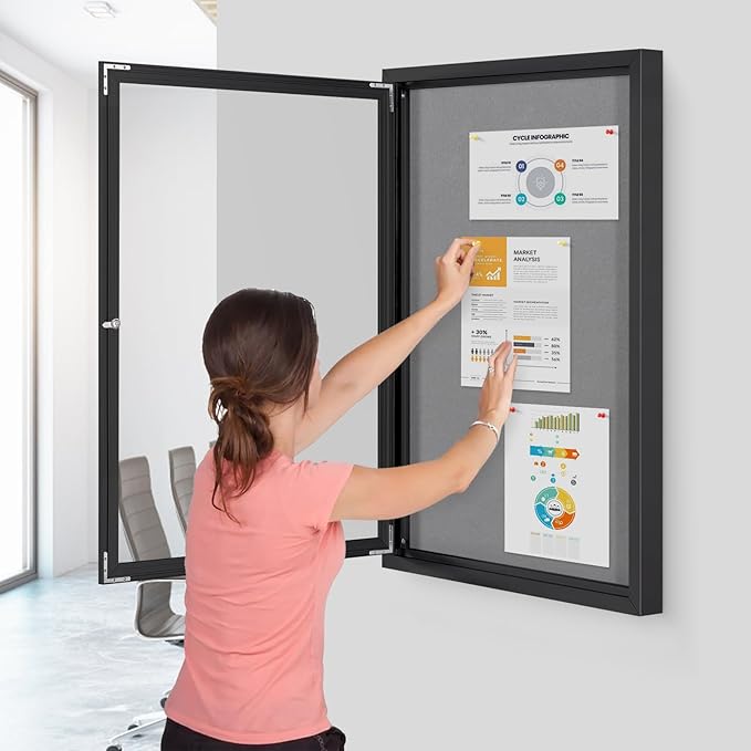S SWANCROWN Outdoor Bulletin Board Weatherproof 36x24in, Enclosed Bulletin - Image 9