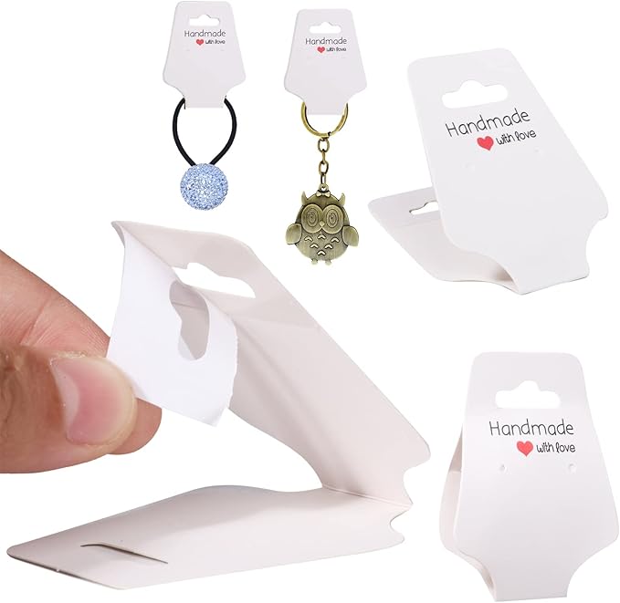 200PCS Necklace Display Cards Self Adhesive Jewelry Packaging Card - Image 2