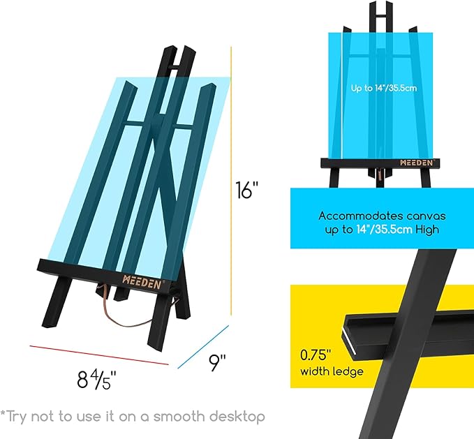 MEEDEN Small Tabletop Easel Stand: 16" x 12 Pack Pine Wood Table Top Display - Image 2