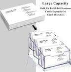 Meschett 3 Pack Clear Acrylic Business Card Holder, 3 Tier Premium Acrylic - Image 3