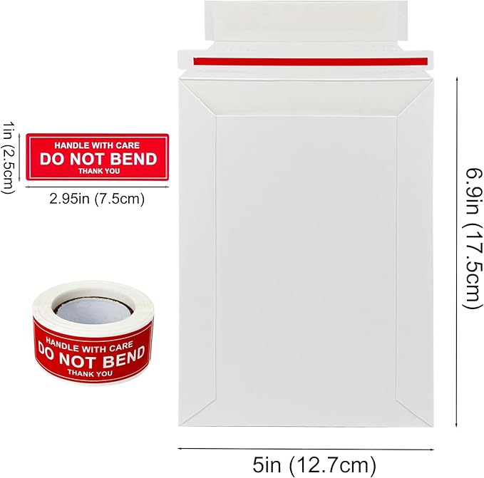 Neehows 100 Pack 5x6.9" Rigid Mailers Cardboard Envelopes, 400GSM Photo Mailers - Image 4