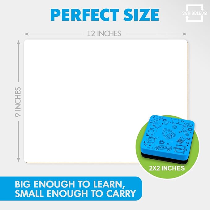 Scribbledo 6 Pack Small White Board Dry Erase Boards Classroom Pack Mini White - Image 3