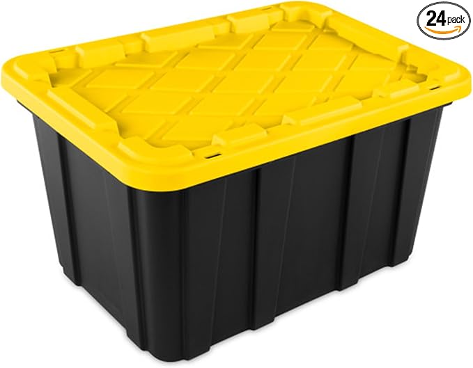 Sterilite 24-Pack Industrial Tote, Plastic Storage Container Bins by Sterilite