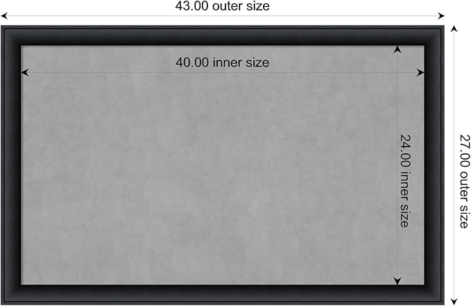 Amanti Art Black Framed Magnetic Board 27x43 Large Vision Board - Image 3