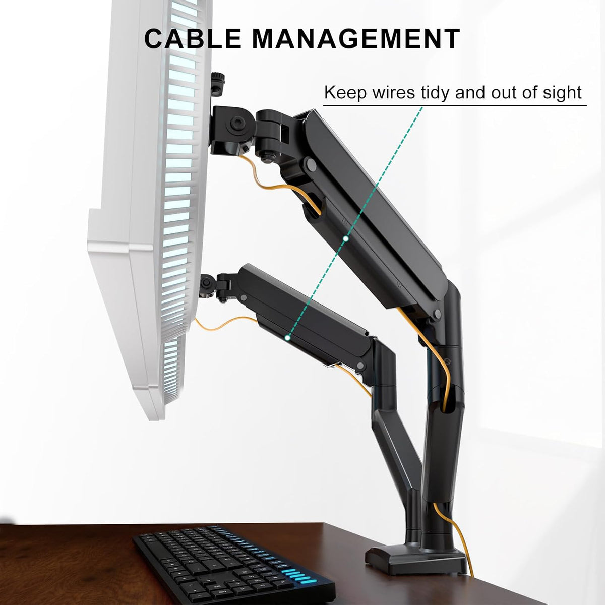 wali adjustable dual monitor arm for 13-32 inch, package contents