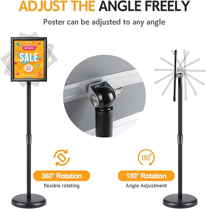 RedChili Sign Holder Stand 8.5x11 Inch, Adjustable Floor Standing Sign Holder - Image 3