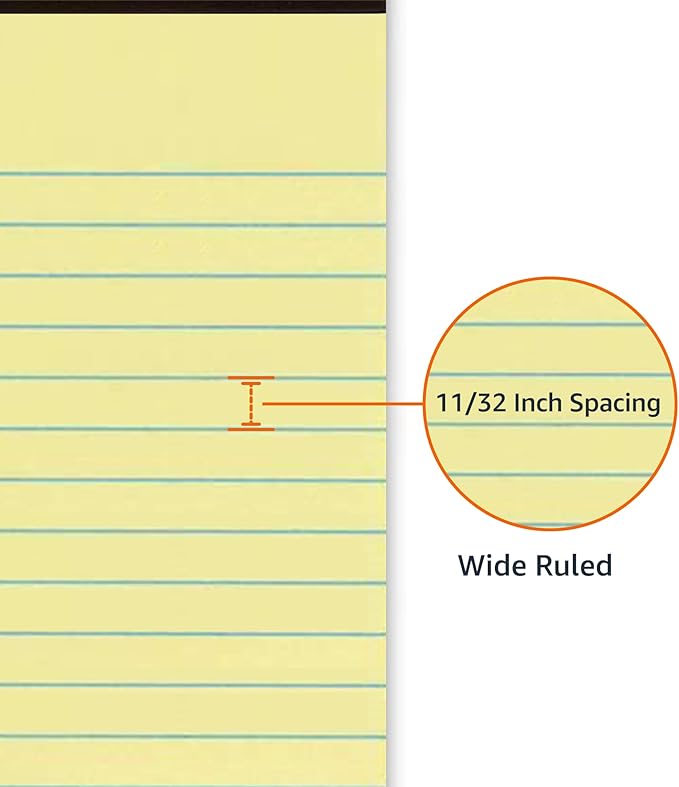 Amazon Basics 50 sheet Wide Ruled Lined Writing Note Pad, 8.5" x 11.75" - Image 3