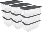 Sterilite 9-Pack Modular Stacker Box, Durable Clear Plastic Storage Bins