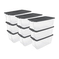 Sterilite 9-Pack Modular Stacker Box, Durable Clear Plastic Storage Bins by Sterilite