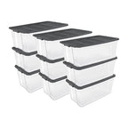 Sterilite 9-Pack Modular Stacker Box, Durable Clear Plastic Storage Bins by Sterilite
