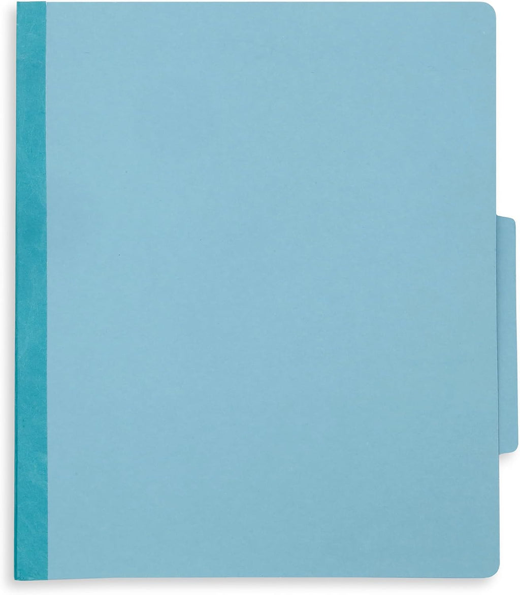 Blue Summit Supplies 10 Classification Folders, 1 Divider, Light Blue | Heavy-duty, letter size, 2 in expansion, 2 prong fasteners, 1 divider, for medical and legal files