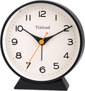 Tinload 4.5" Battery Operated Retro Analog Alarm Clock, Small Silent Bedside by Tinload