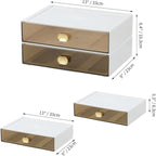 OSteed Spacious Desktop Storage Box, 2 Large Storage Drawers, Stackable Office - Image 3