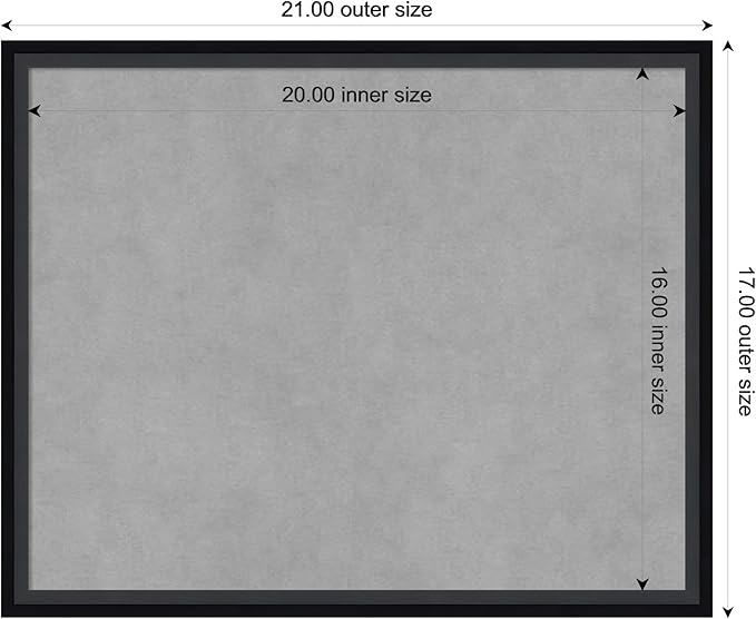 Amanti Art Black Framed Magnetic Board 17x21 Small Vision Board - Image 3