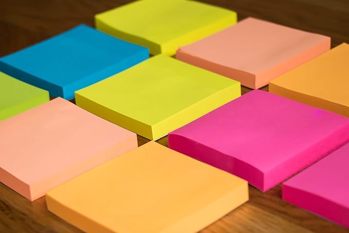 Infiniko Sticky Notes 3x3 Inch, 1200 Sheets, 6 Bright Color Sticky Pads - Image 8