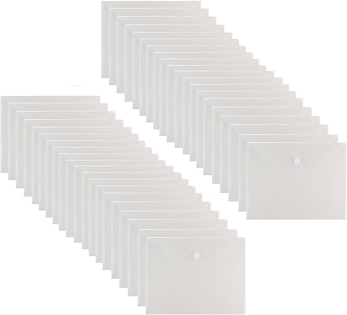 11 x 14 Large Clear Plastic Envelopes Document File Storage Holder 40 Pack Hook by YESSART