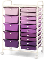 HAPPYGRILL 15-Drawer Rolling Cart, Storage Carts by HAPPYGRILL