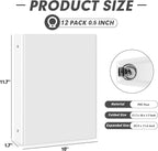 3 Ring Binder 0.5 Inch, PANDRI 12 Pack 0.5-Inch Binder Fits Letter Size 8.5'' x - Image 2