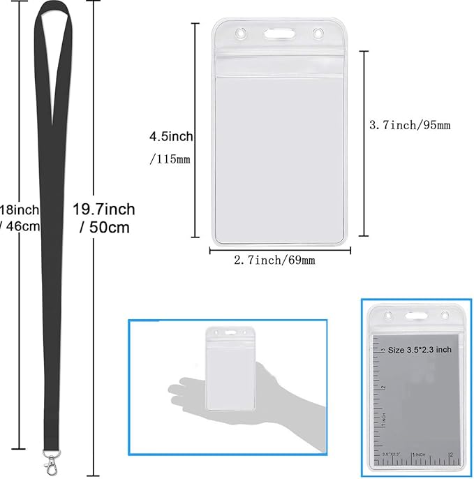 YOUOWO 5 Pack Black Lanyards - Image 3