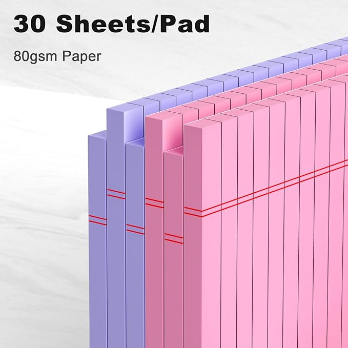 AILZFEI Pink Purple Small Legal Pad 5 x 8 College Ruled Color Legal Pads Paper - Image 3