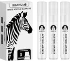 BIGTHUMB Thick White Jumbo Poster Markers: 3 Pcs 15mm Wide Tip Large Acrylic - Image 2