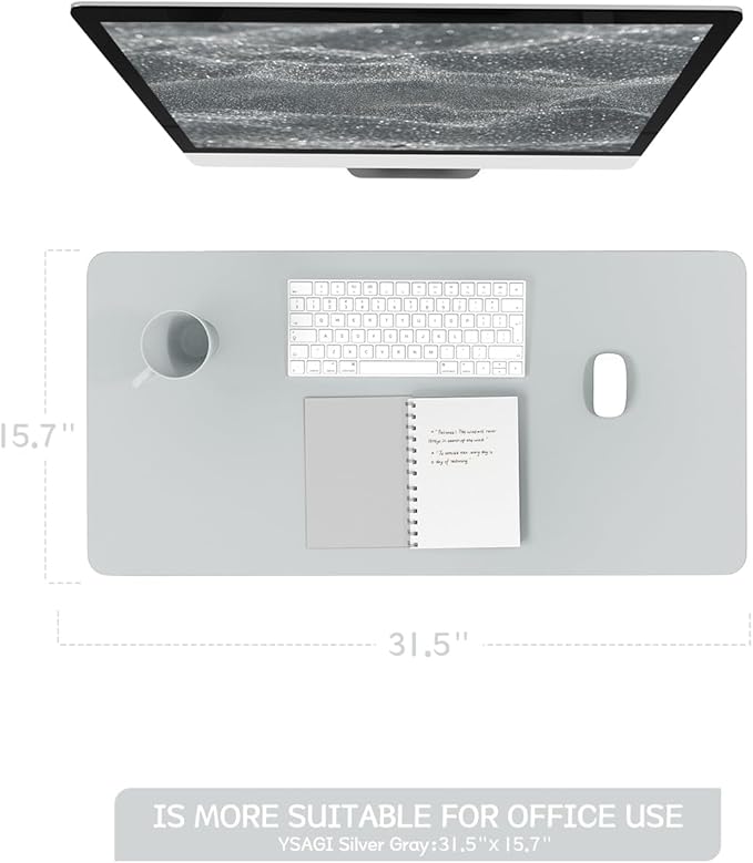 YSAGi Non-Slip Leather Desk Pad, Waterproof Laptop Computer Desk Keyboard Mat - Image 3