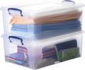 Superio Storage Bins with Lids, Stackable Totes, BPA Free, Odor Free, Organizer by Superio