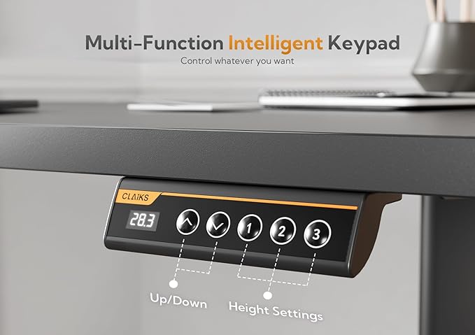 Claiks Standing Desk with Drawers, 55x24 Inch Electric Adjustable Height Stand - Image 6