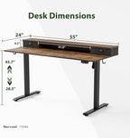 Agilestic 55 x 24 Inches Height Adjustable Electric Standing Desk - Image 3