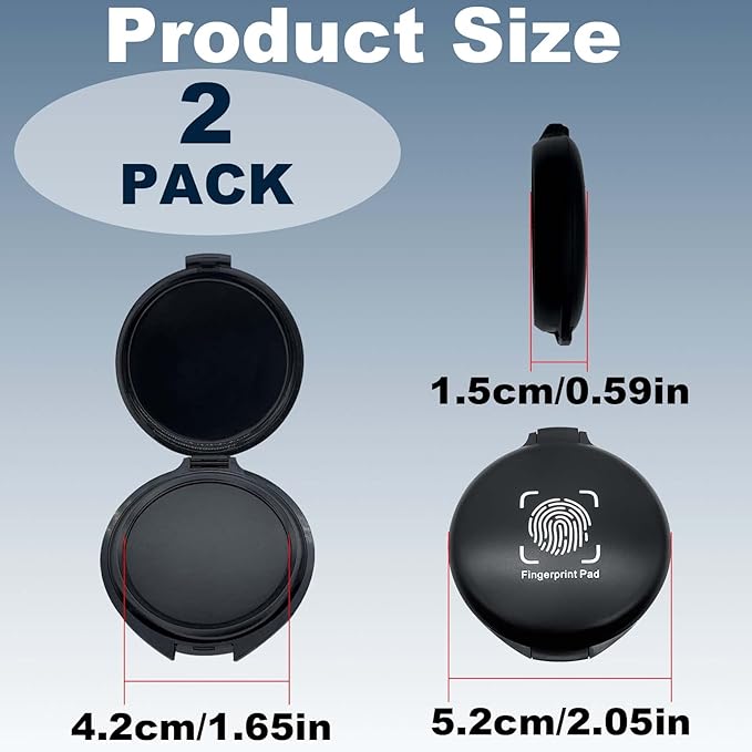 Fingerprint Ink Pad 2 Pack Black Thumbprint Ink Pad - Image 2