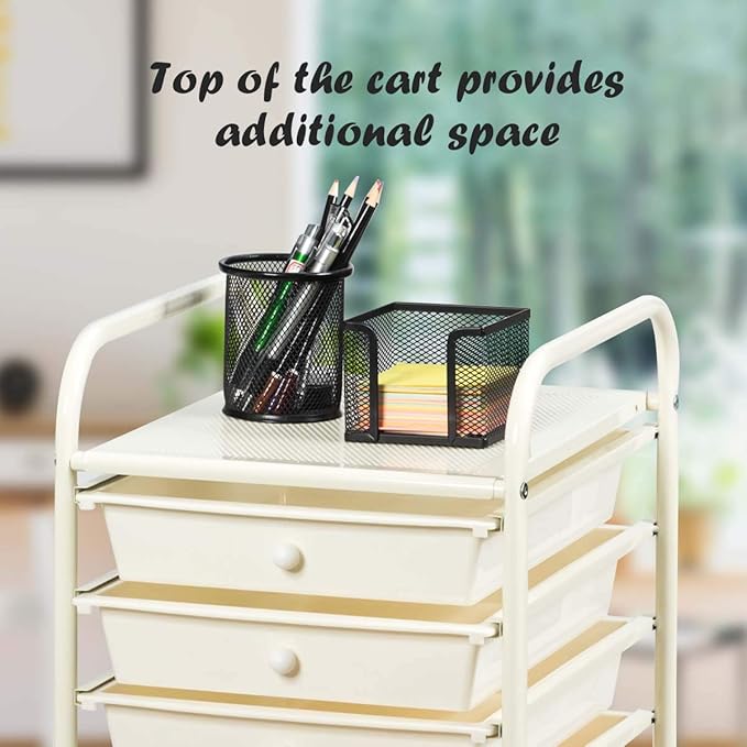Giantex 10 Drawer Rolling Storage Cart Scrapbook Paper Office School Organizer - Image 4