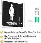 Faittoo Restroom Sign, Bathroom Signs, 6 x 6 Inches Acrylic Sign, - Image 2