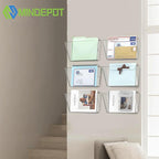 MINDEPOT 6 Pockets Acrylic Wall File Organizer, Plastic Hanging Wall File Holder - Image 2