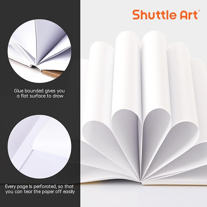 Shuttle Art Marker Pad, 8.3”x7.67” Portable Square Sketchbook, 50 Sheets Marker - Image 6