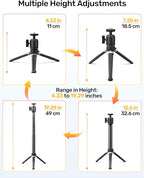 Webcam Tripod Stand for Desk, 3 Level Extendable Camera Tripod Mount for - Image 3
