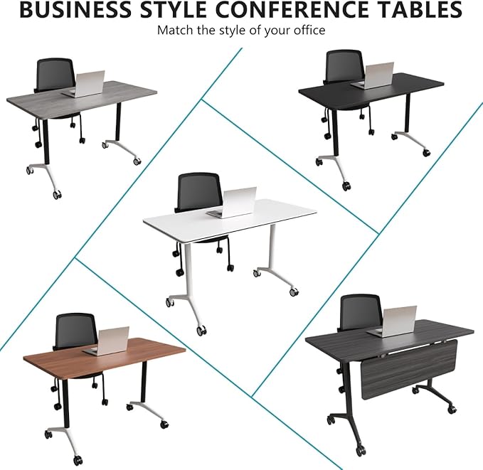 Goakwwuz Conference Room Table, Folding Conference Tables, Thicken Grey Tabletop - Image 4