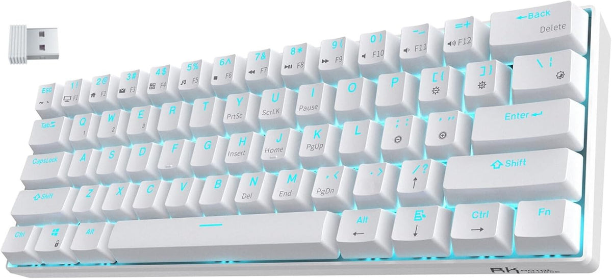 RK ROYAL KLUDGE RK61 Wireless 60% Triple Mode BT5.0/2.4G/USB-C Mechanical Key...
