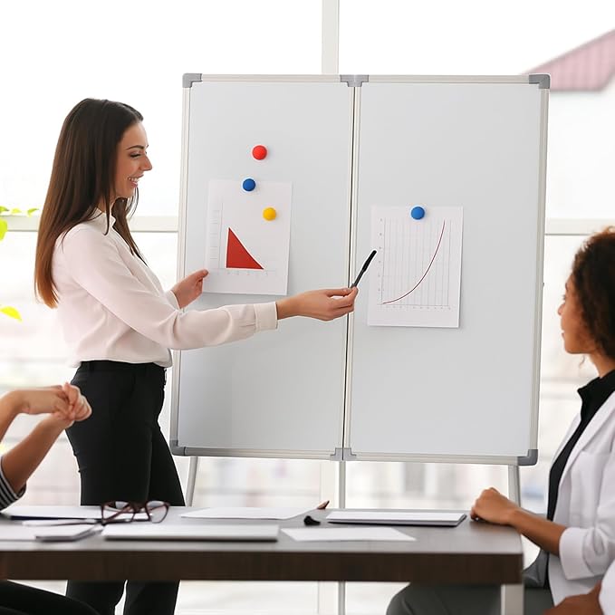 96” x 40 ” Foldable Whiteboard Dry Erase Board Large Tri Folding Whiteboard - Image 6