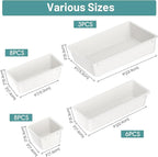 WOWBOX 25 PCS Plastic Drawer Organizer Set, 4 Sizes Desk Drawer Divider - Image 2