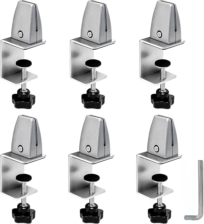 6-Pack Desk Shield Clamp for 2 to 20mm Thick Panel, Adjustable Desk Divider by Unknown